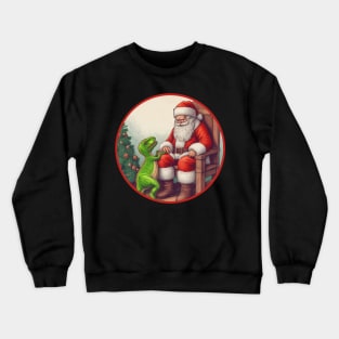 Santa's Pet Dinosaur Crewneck Sweatshirt